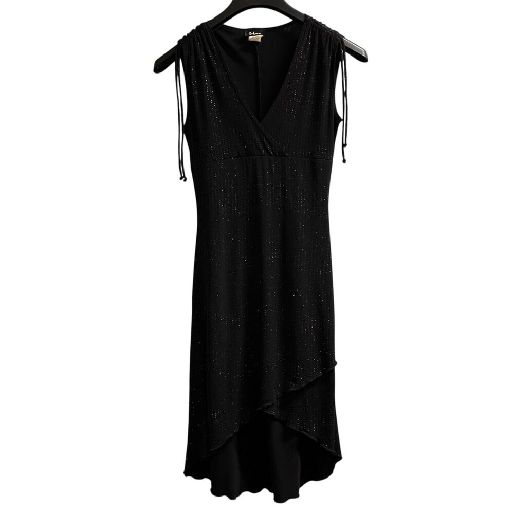 Vintage Y2K Taboo Dress S Black Babydoll Glitter Asymmetrical Fairy Whimsigoth